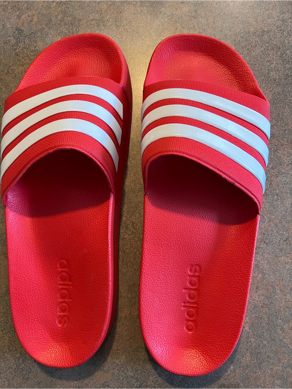 adidas Red Slides, size 11 woman